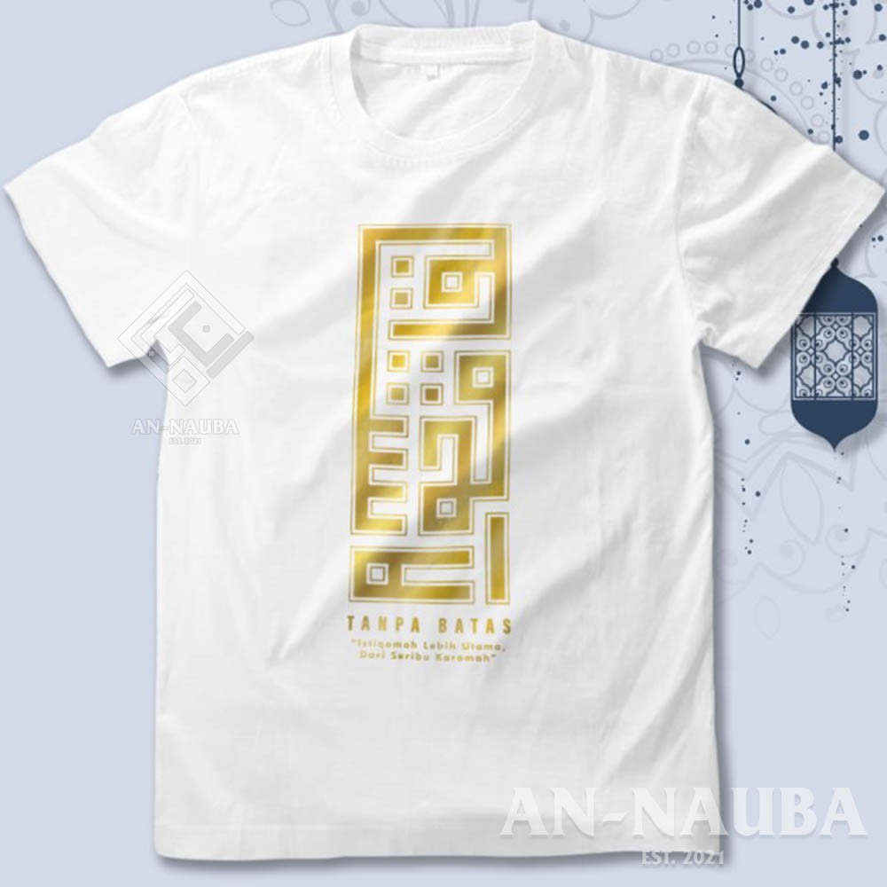 KAOS DAKWAH ISLAMI ISTIQOMAH TANPA BATAS KALIGRAFI / Baju Distro Santri / Tshirt Muslim [AN-6309]-4