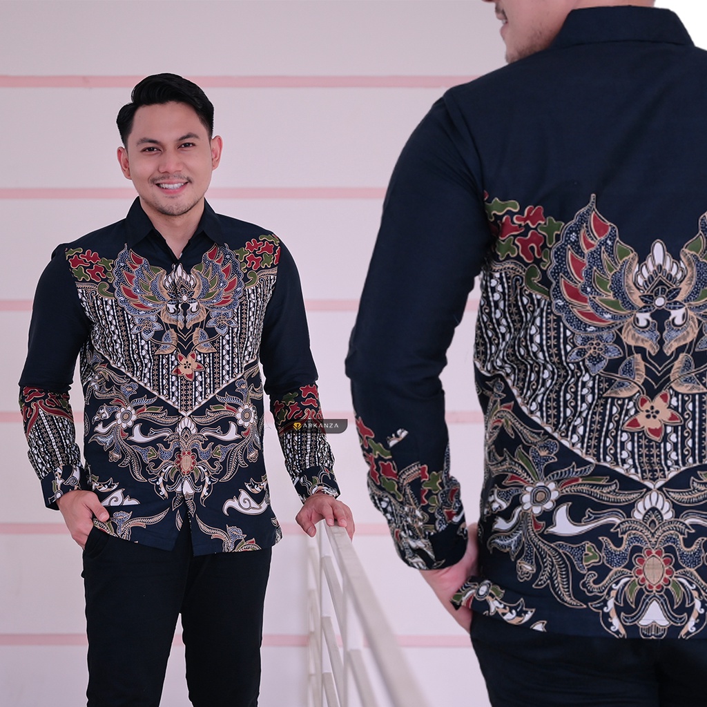 BATIK ARKANZA Motif BATARA BISMA Hem Atasan Kemeja Baju Batik Pria Cowok Produsen Slimfit Full Lapis Furing Lengan Panjang Lengan Pendek Original Asli