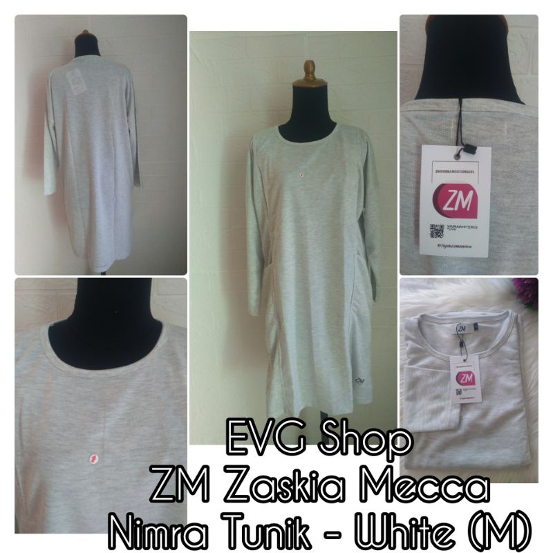 ZM Zaskia Mecca - Nimra White Tunik M (Defect Garis Kuning)