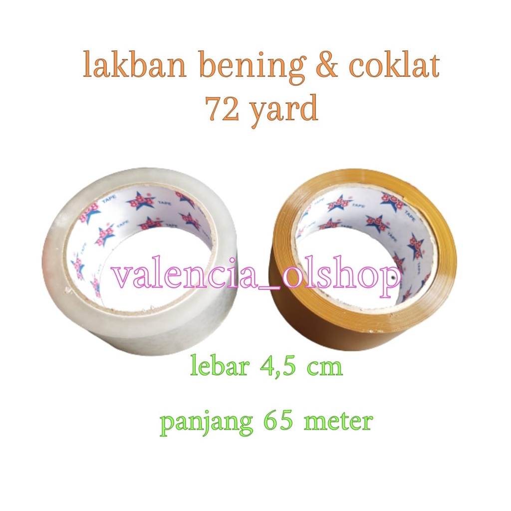 

lakban bening / coklat 72 yard 45mmx65meter