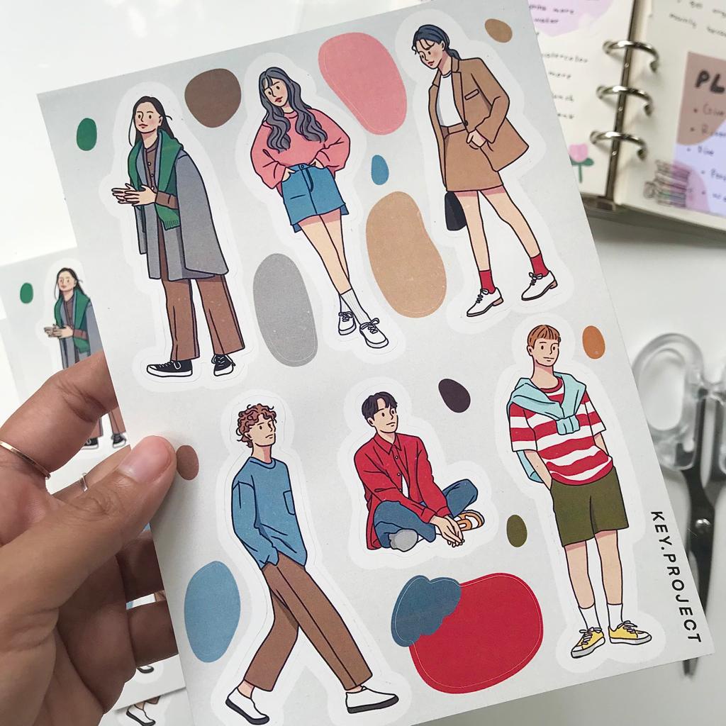 

Daily korean ootd sticker/ deco journal sticker