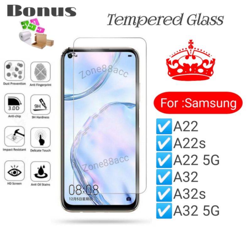 Antigores Tempered Glass Screen Guard protector Samsung A22 A22s A32 A32s 5G TG Bening Antiblue Spy Blue light Full Garskin Lensa Lens Pelindung Layar 9D