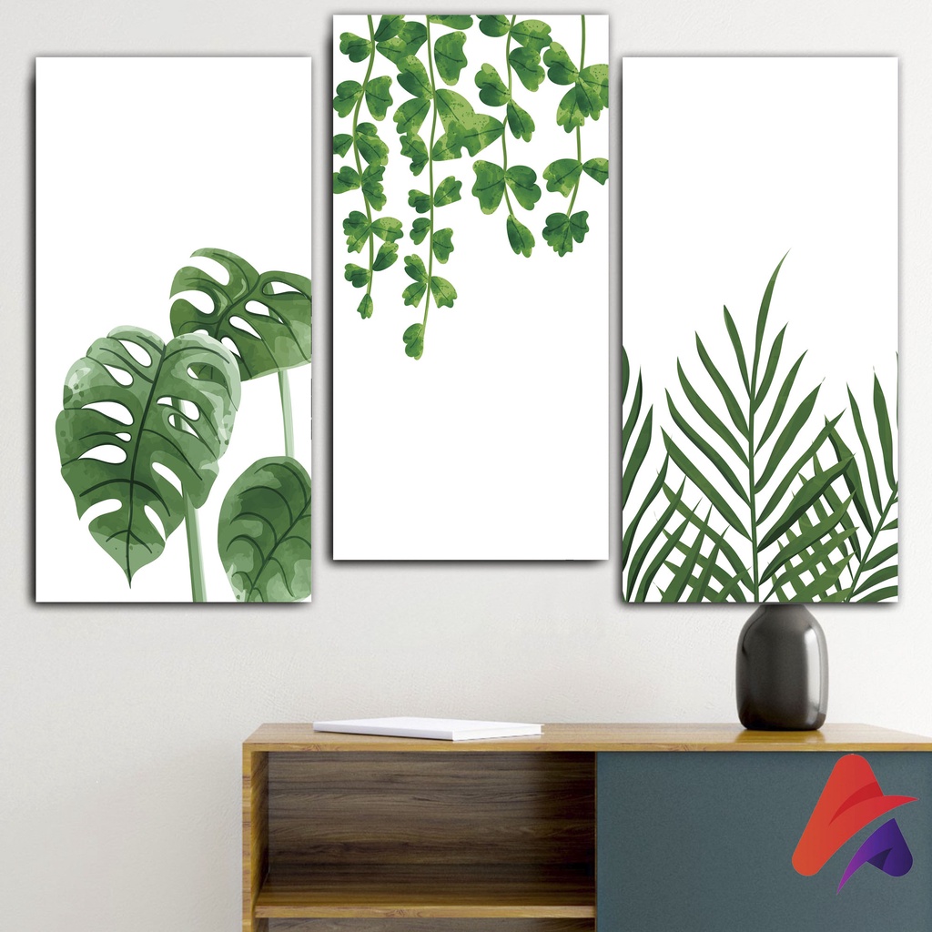 HIASAN DINDING DAUN MONSTERA WALL DECOR PAJANGAN GAMBAR KAYU DAUN MONSTERA MINIMASLIS