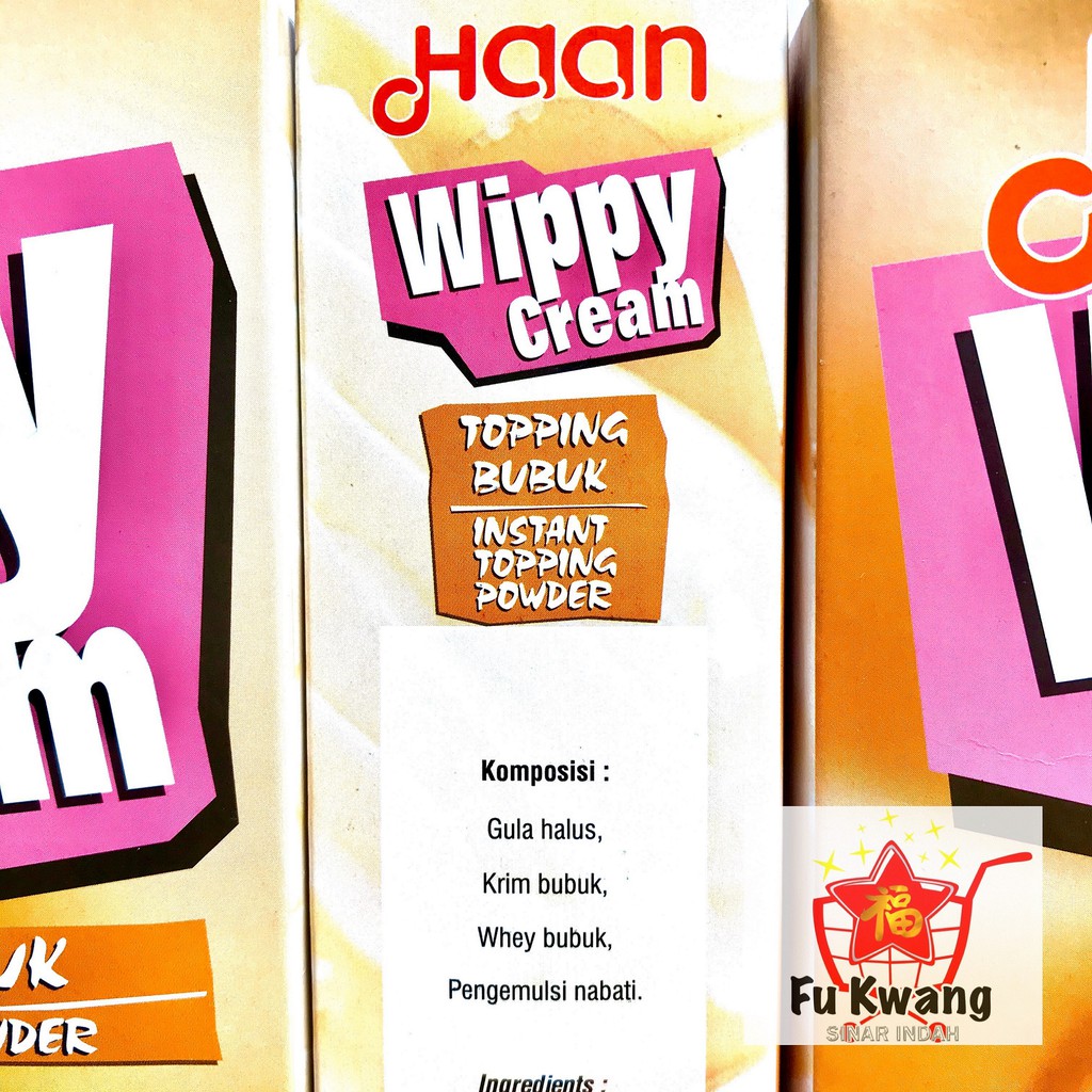 

[Whispers] Haan Wippy Whippy Whipped Whip Whipping Cream Topping Bubuk 400 gram