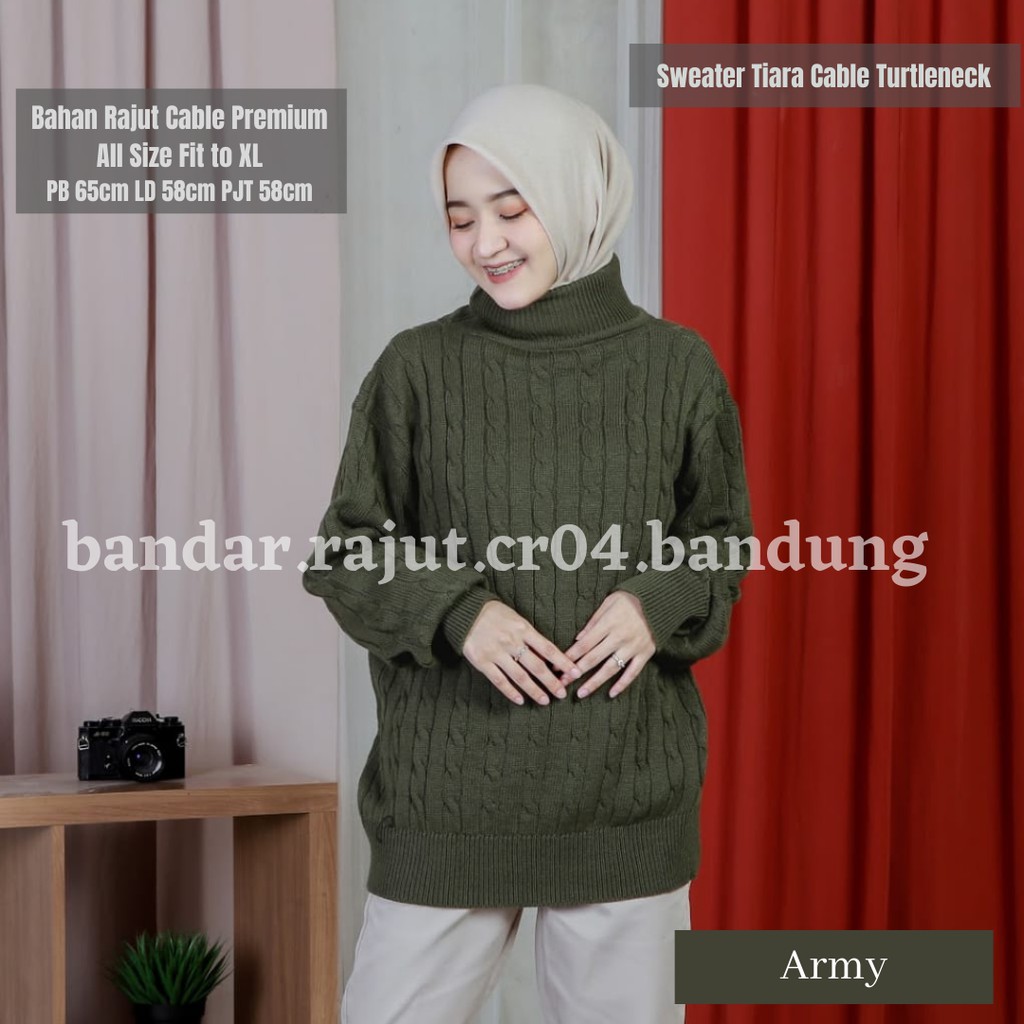 Sweater Rajut Tiara Cable Turtleneck 7 Gate Branded