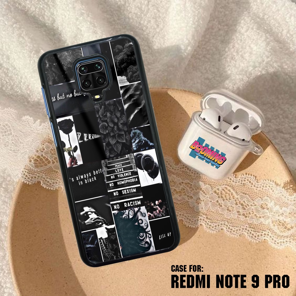 Case Xiaomi Redmi Note 9 Pro Hardcase 2D Glossy Casing Motif BLACK AESTHETIC