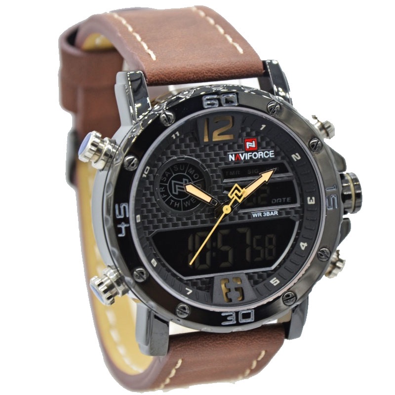 JAM TANGAN NAVIFORCE 9134 M1 KL LA MEN - KULIT - COKLAT NAVIFORCE ORIGINAL 9134 JAM NAVIFORCE 9134 J