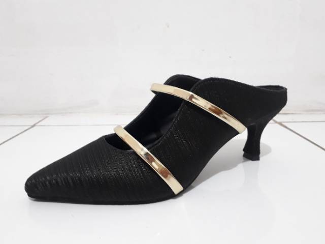 Sepatu / Heels Stripe gold bracelet women shoes - WS.01