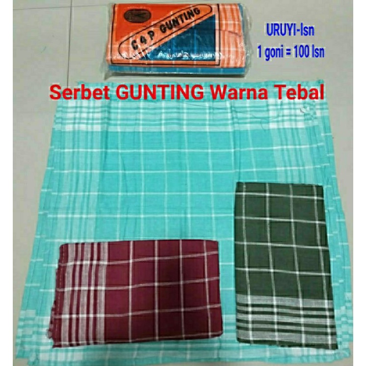 

1lusin Serbet gunting warna motif petak