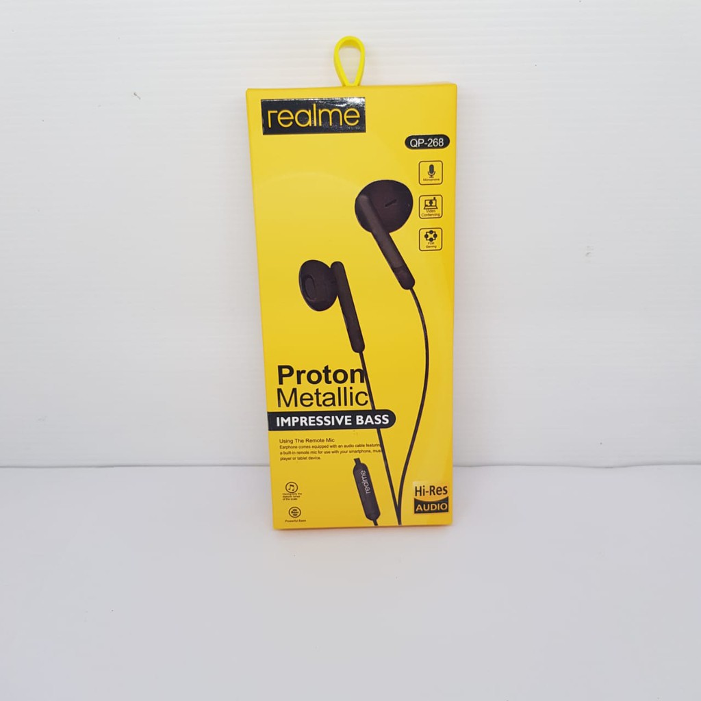 Headset Hansfree Realme QP-268 Proton Metallic Superbass High Quality [SS]