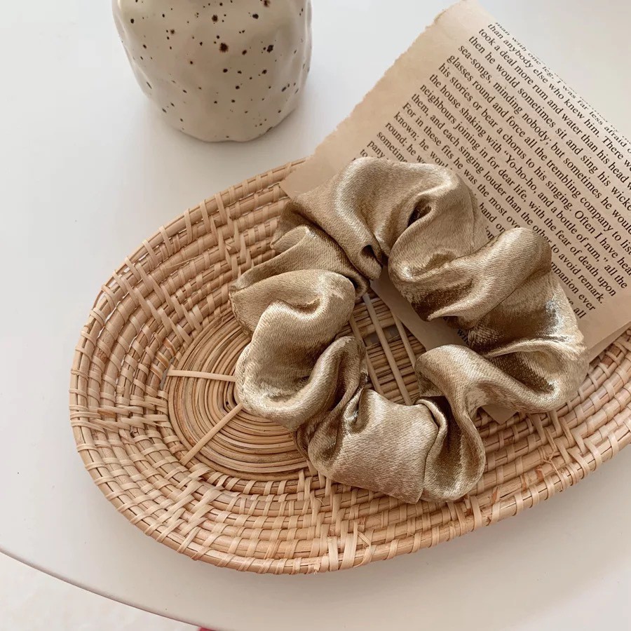 Ikat Rambut Satin Scruchie Fashion Korea [x]-Gold