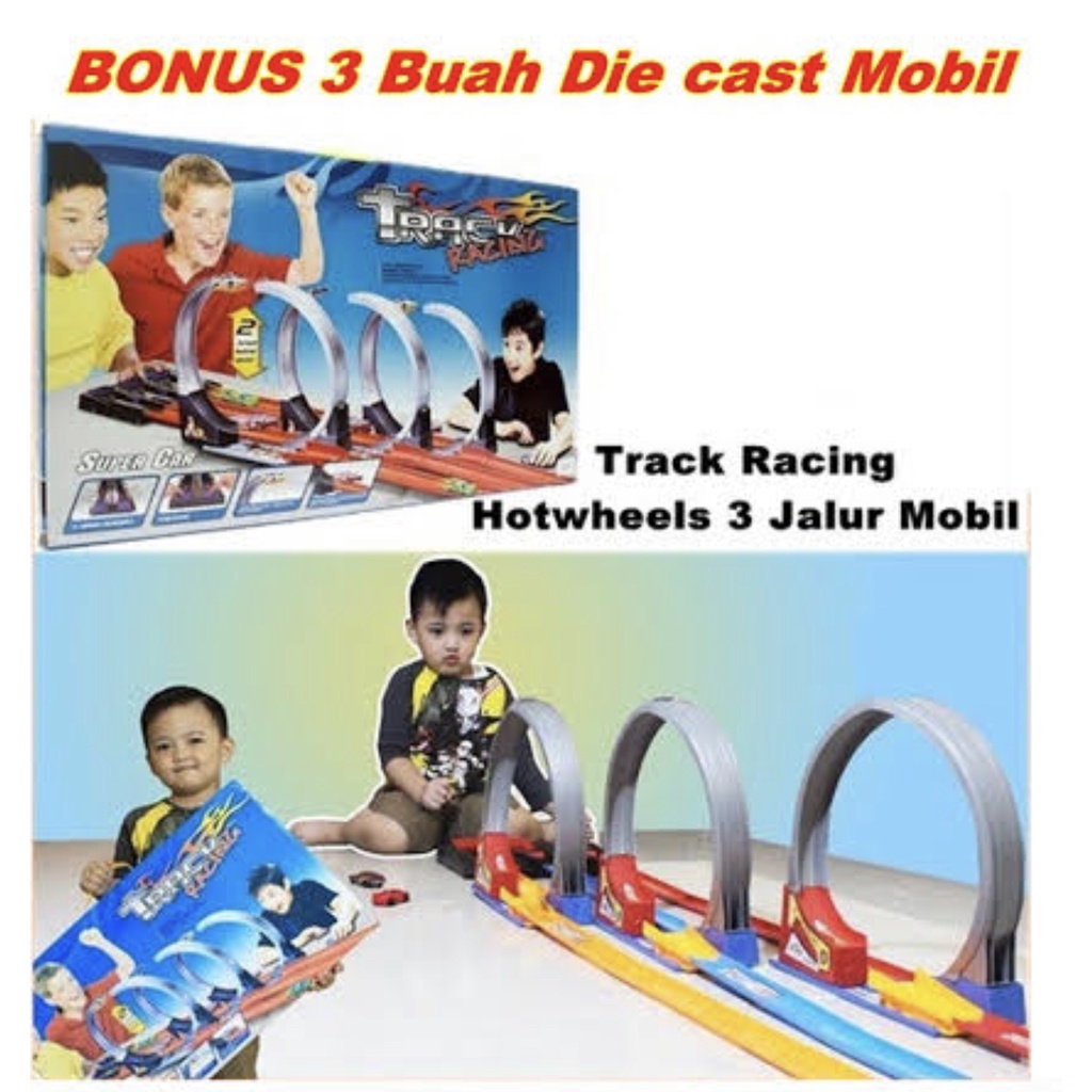 Mainan Track Racing Diecast Halilintar 3 Jalur Mainan Peluncur Mobil Diecast