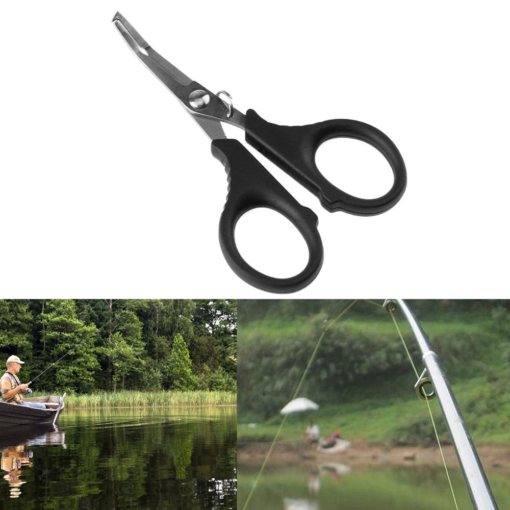 REBUY Stainless Steel Fishing Tools Survival Tackle Tool Kits Fishing Scissors Convenient Hook Multi Tool Pliers Line Cutter Lure Bait Scissor/Multicolor