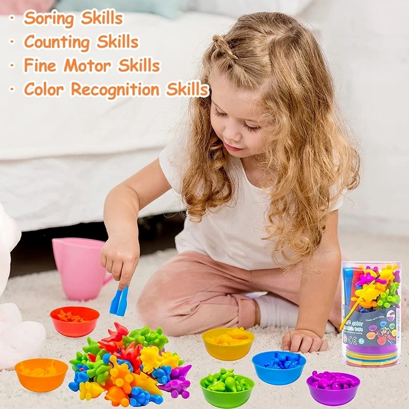 1 Set Mainan Edukasi Dini Bayi / Anak Model Hewan Bahan Karet Lembut