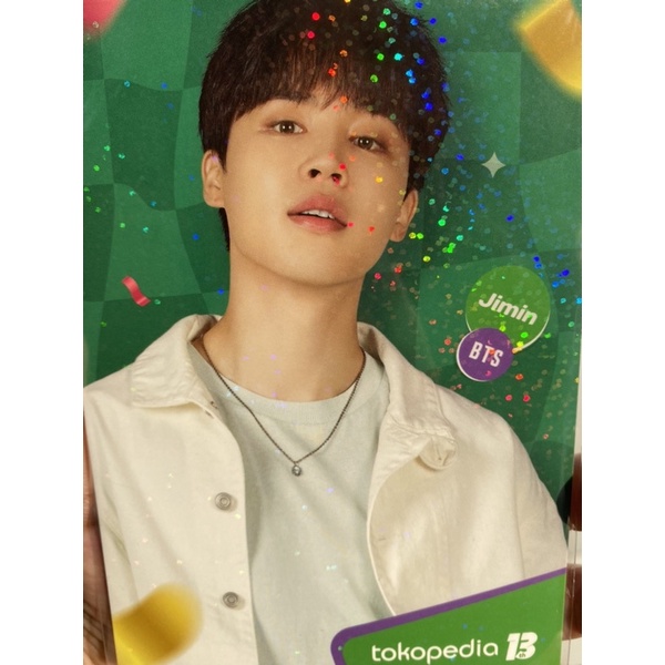 PC Postcard BTS jimin Toko ijo Hijau OFFICIAL RARE