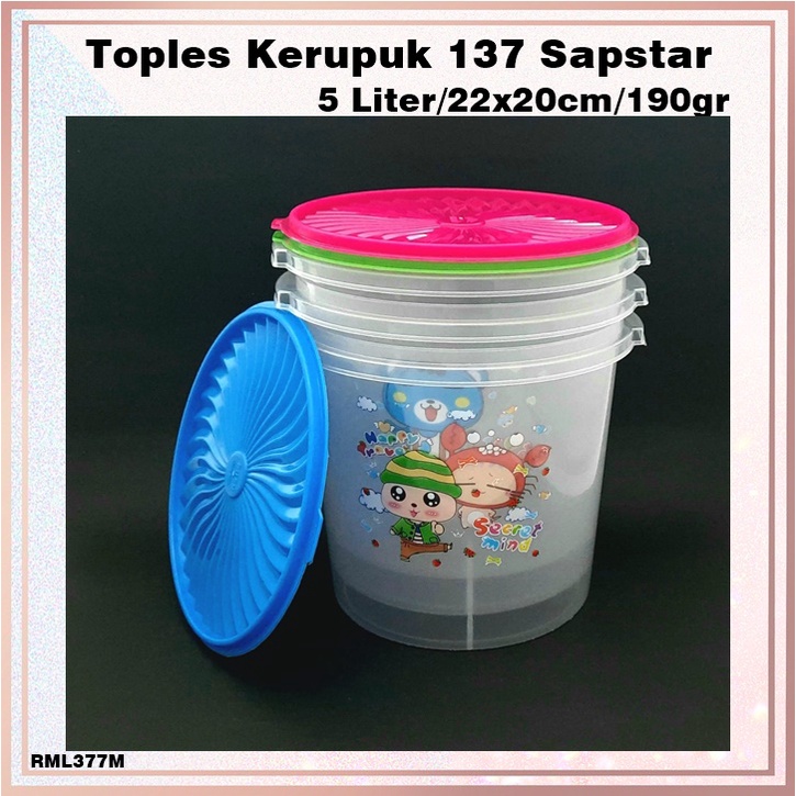 Toples Plastik 5L/Toples Kerupuk Sapstar