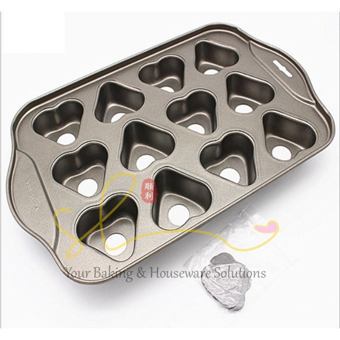 Loyang Mini Brownies Cheese Cake Pie Kue Love Bongkar Pasang Non Stick