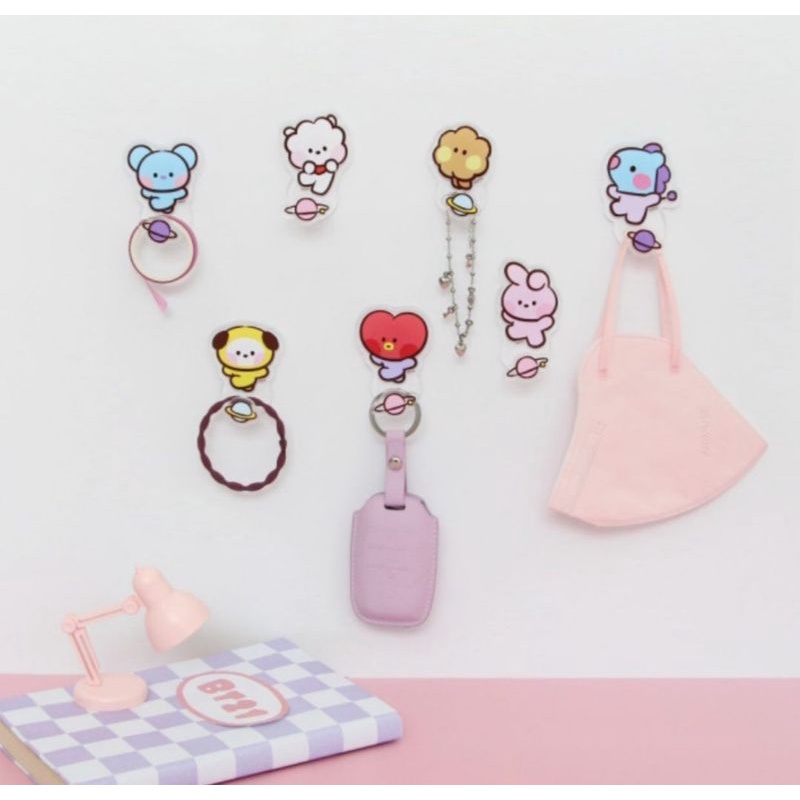 OFFICIAL BT21 MININI ACRYLIC HOOK GANTUNGAN TEMPEL DINDING