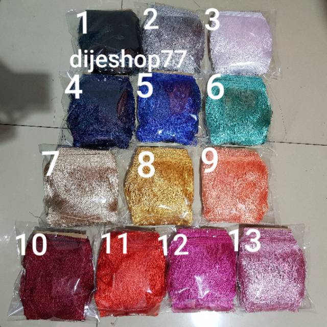 Renda rumbai Metalik 15cm / Harga Untuk ( 1 METER ) renda rumbai 15 cm / renda tassel / rumbai kostu