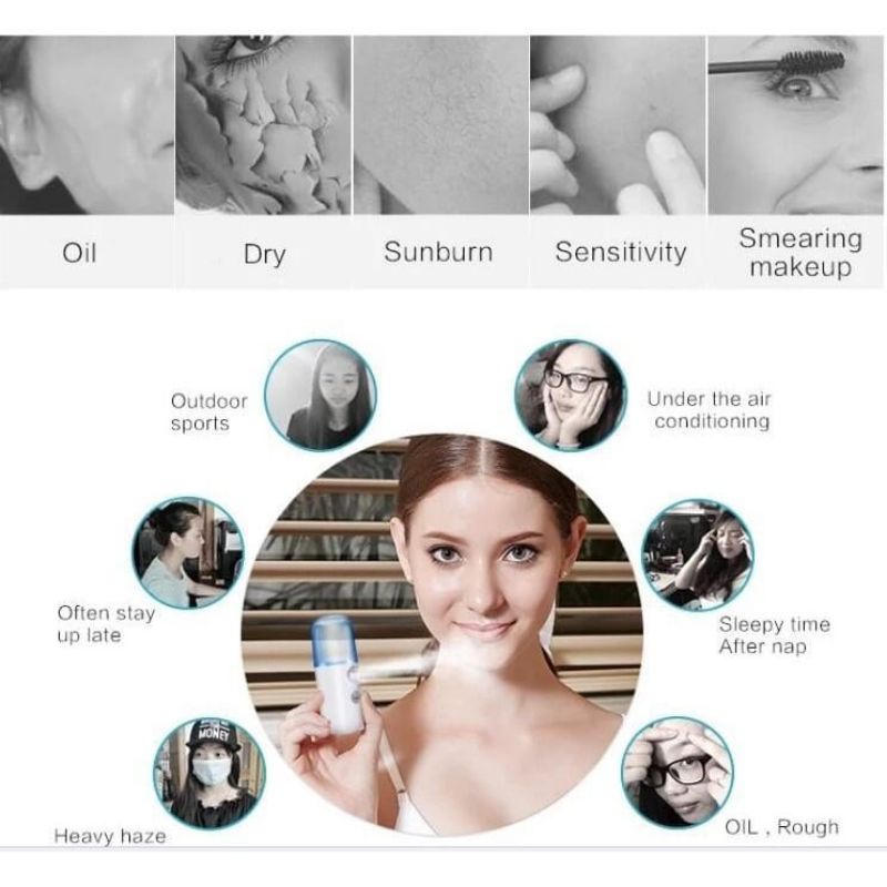 Medan Termurah Pelembab nano spray facial moisturizing wajah nano spray facemist mini facial humidifier