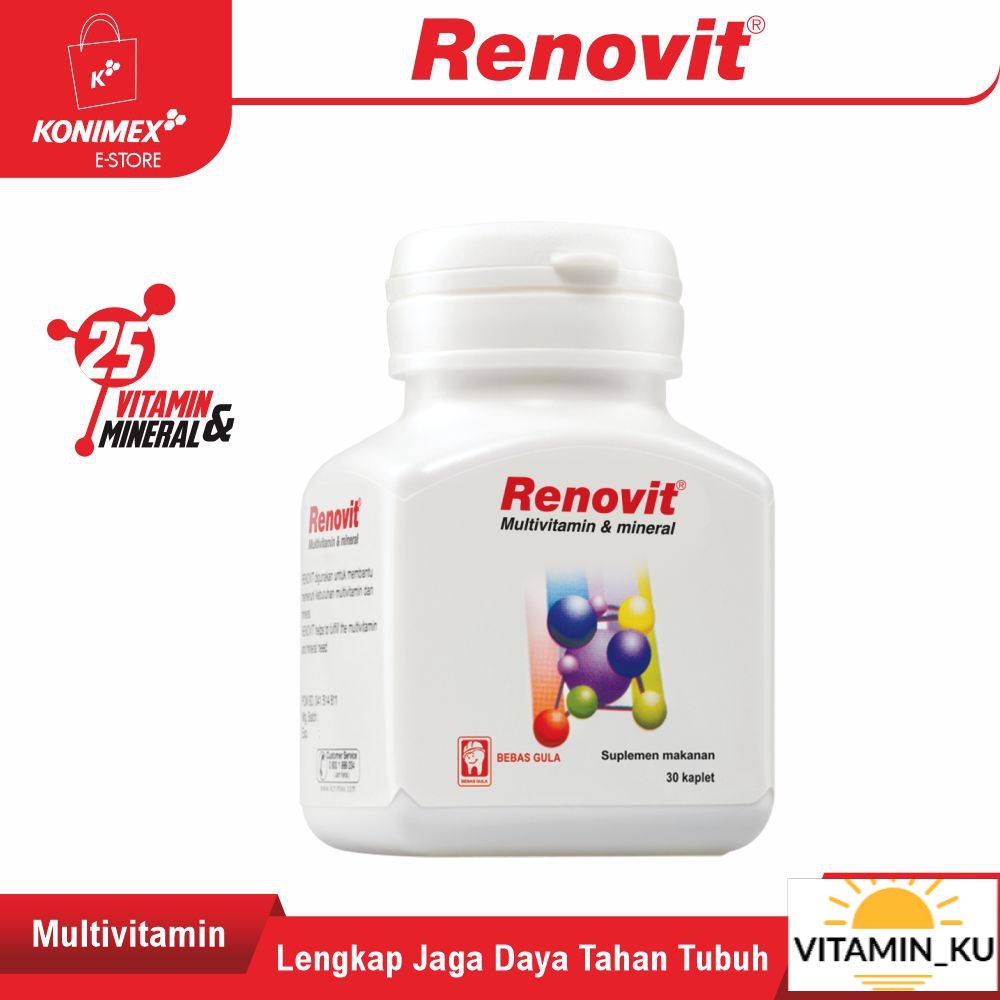 Renovit Multivitamin &amp; Mineral Botol 30 Kandungan Lengkap untuk Sehat #VITAMIN_KU