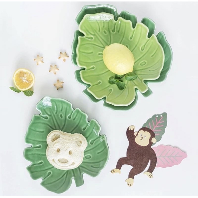 Monstera piring keramik kecil