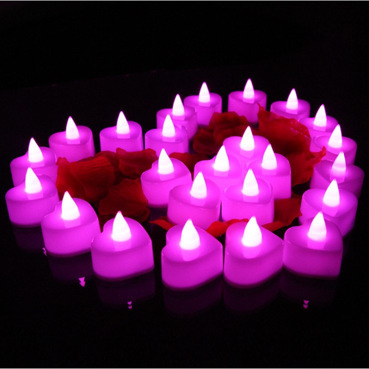 MurmerOfficial E008 Lilin Mini LED Bentuk Love Electric Candle Light Lampu Dekorasi Hias Elektrik