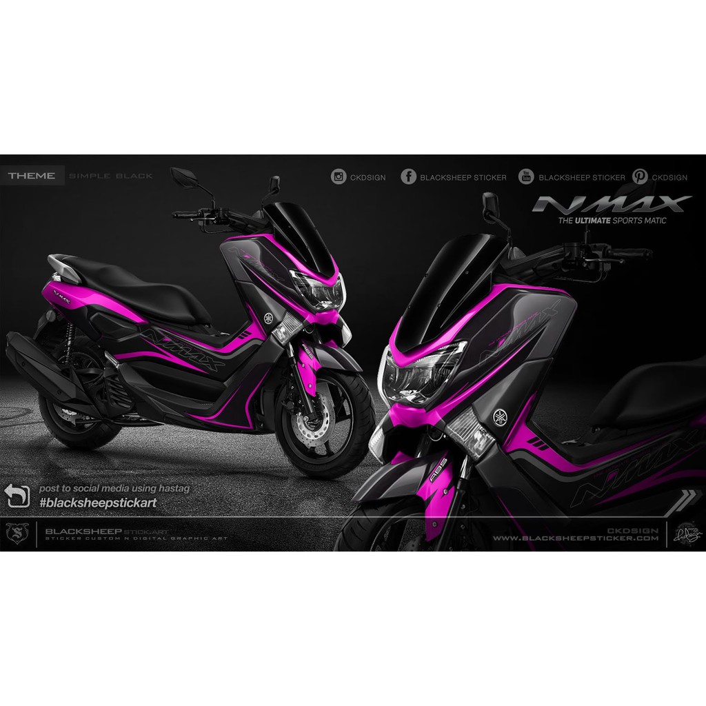 sticker decal nmax fullbody garis ungu custom / decal nmax 2020 / sticker nmax custom
