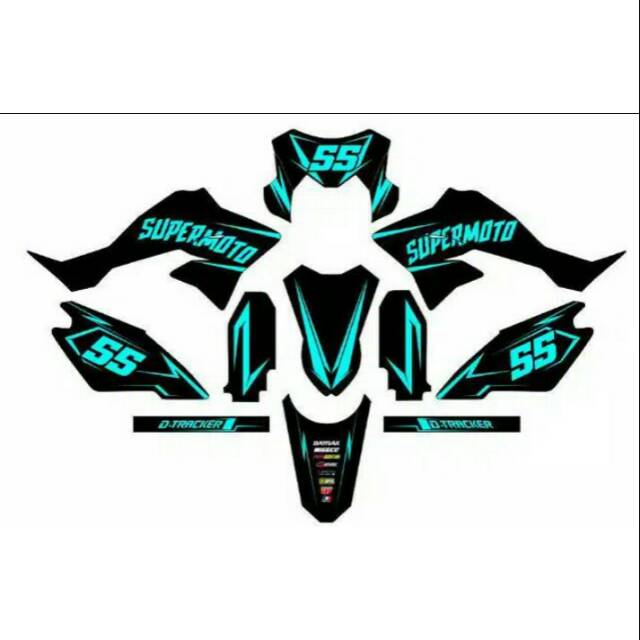 Decal DTRACKER /KLX BF SUPERMOTO BLACK TOSCA
