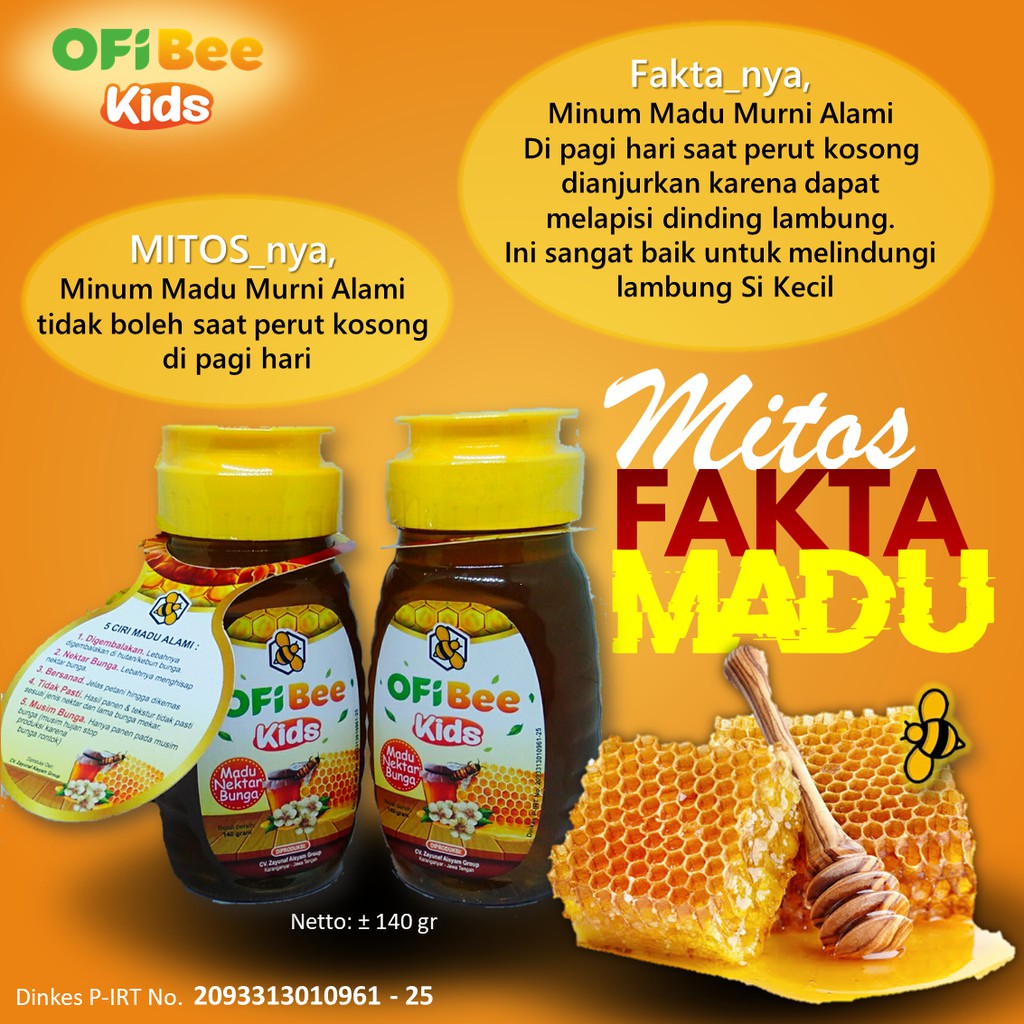 BELI 2 DAPAT 3 | Madu Batuk dan Madu Kecerdasan | Madu Murni Anak OFi Bee Kids | Madu Nektar Bunga