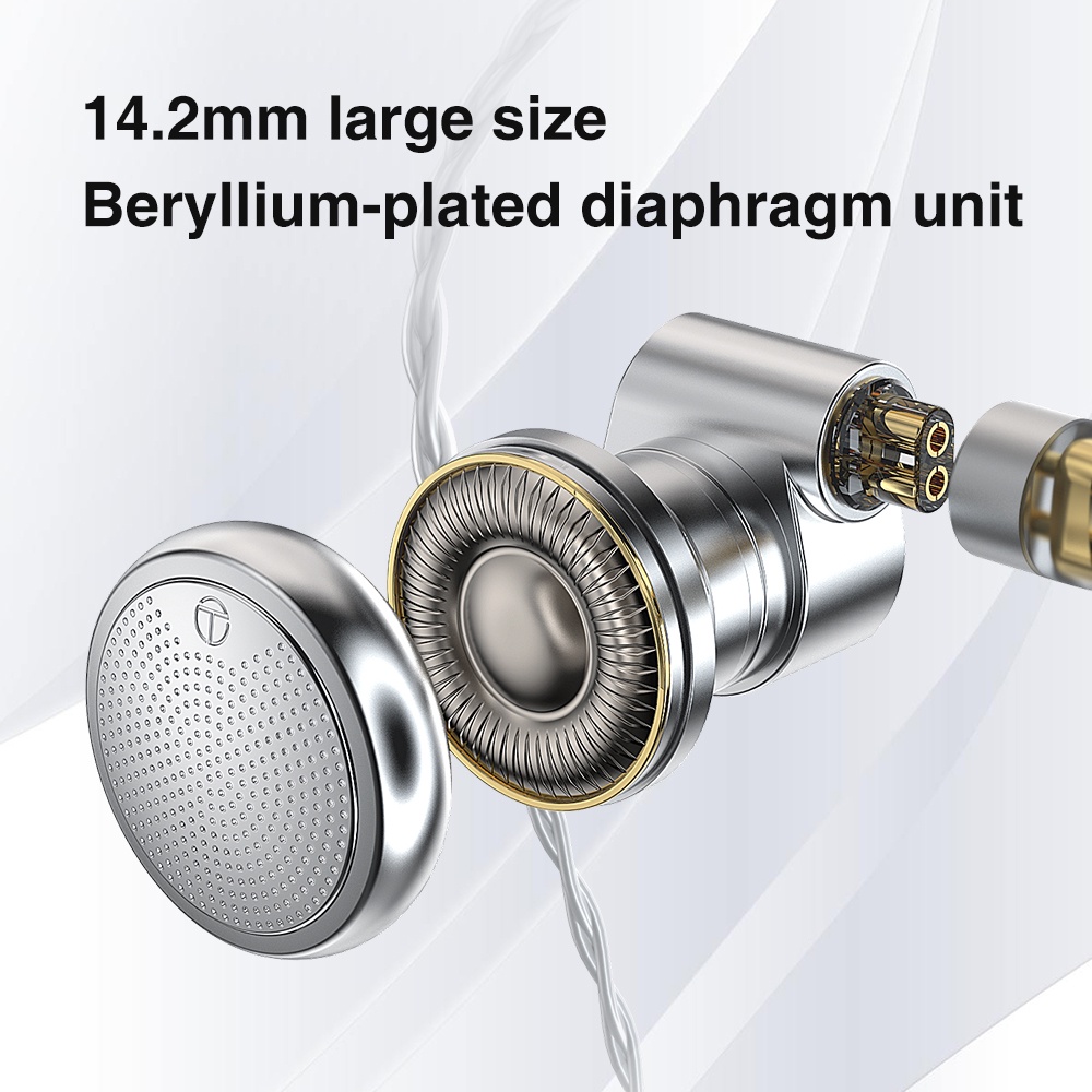 Trn EMX Earphone In Ear Bass Dinamis Kepala Flat Bahan Metal 14.2mm Untuk EMA CS2 TN