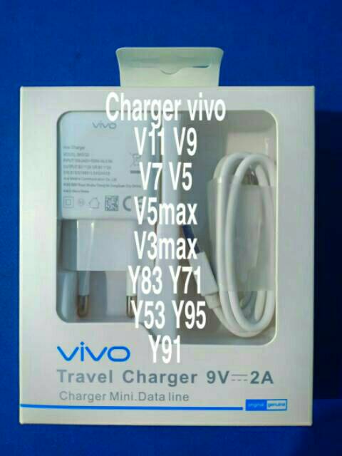 Charger VIVO Original 100% Fast Charging 9V-2A / Charger Vivo V11 V9 V7 V5 V5max V3max Y71 Y83 Y91