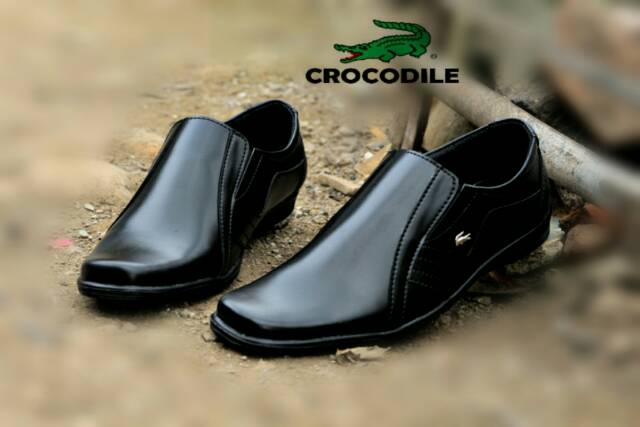 BEST SELLER !!! TERLARIS SEPATU PRIA PANTOPEL CROCODILE HITAM ELASTIC BUAT KERJA KARTOR FORMAL