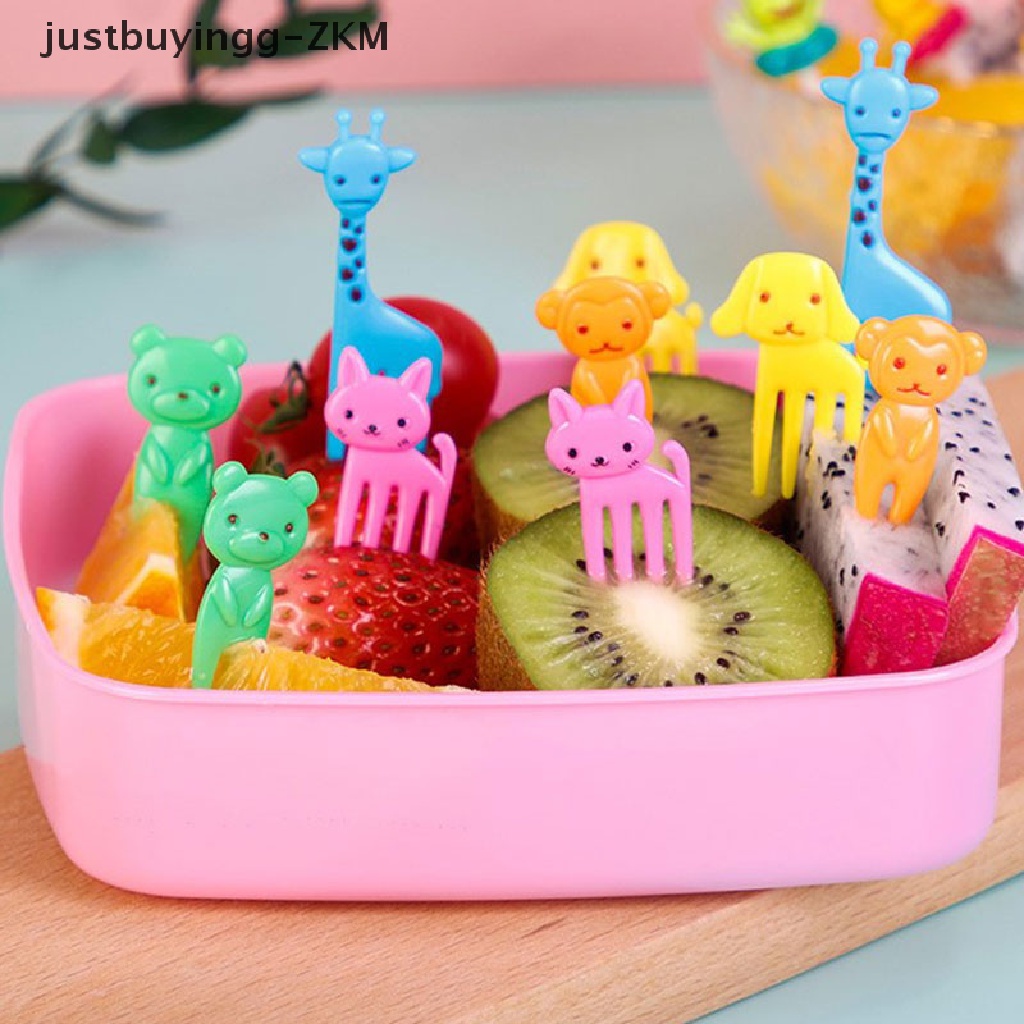 [justbuyingg] Fruit Fork Mini Cartoon Kids Food Fruit Pick Toothpick Party Decor Random Color [zkm]