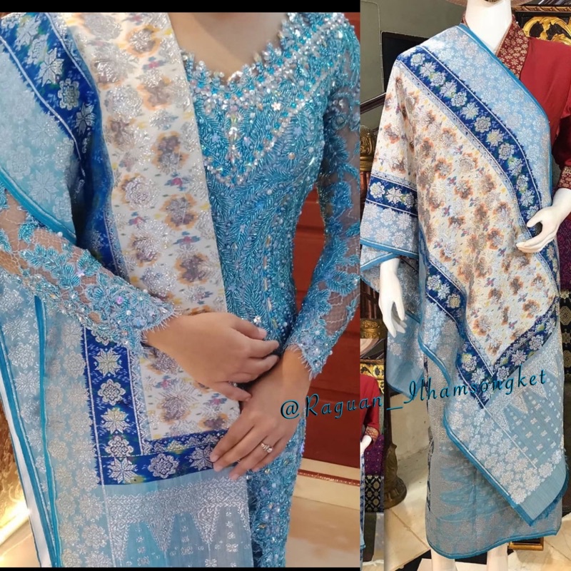 Jual SUPER SPESIAL EXCLUSIVE Songket Limar 3 Negeri ORI/ Putih Blue Ice ...