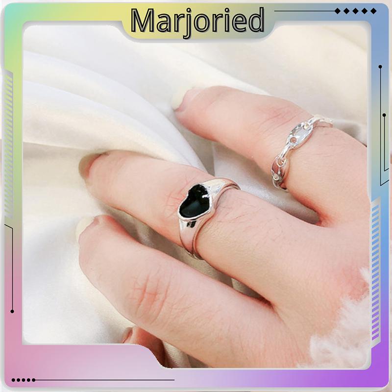 Fashion Love Cincin Wanita Geometris Cincin Sederhana Set 2 In 1-MJD