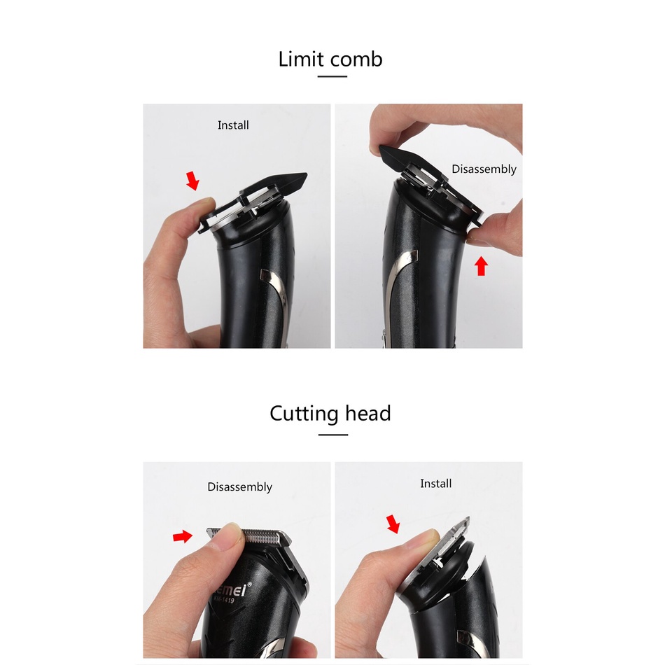 Mesin Pencukur Rambut KEMEI 3in1 Alat Cukur Rambut Kumis Jenggot Bulu Hidung Potong Rambut Cas Elektrik Tanpa Kabel Hair Clipper KEMEI ORIGINAL