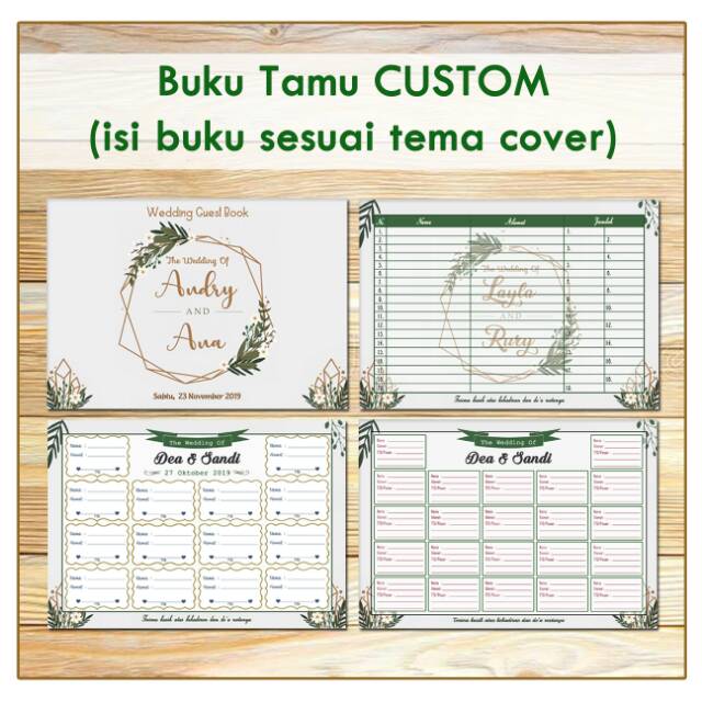 Tambahan Isi Buku Tamu Garis Wedding Guest Book Shopee Indonesia