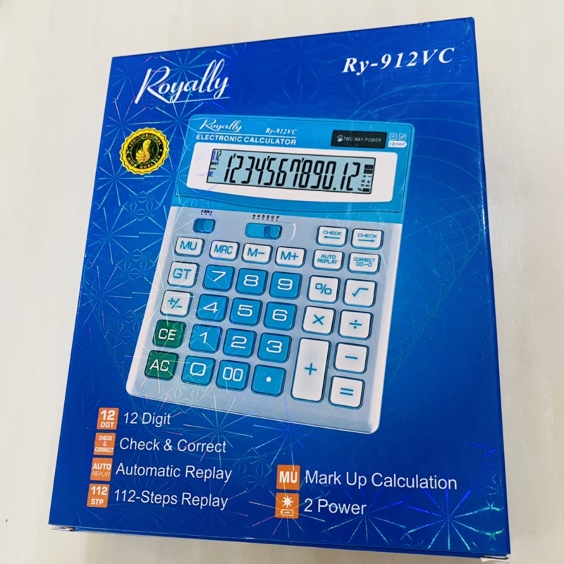 Rotally 912VC kalkulator meja 12 Digit / Check and Correct / Solar and baterai A2