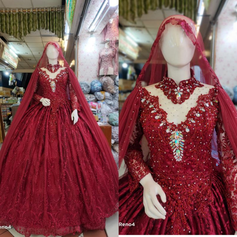 GAUN BELIMBING MODERN//GAUN WEDDING MEWAH//GAUN