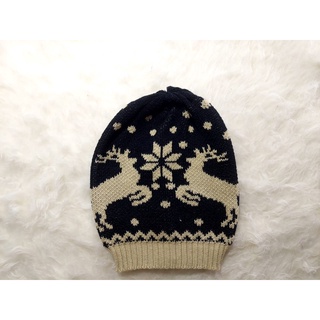 [PREMIUM] BEANIE HAT KUPLUK RAJUT DEWASA TEBAL MOTIF SNOW DEER