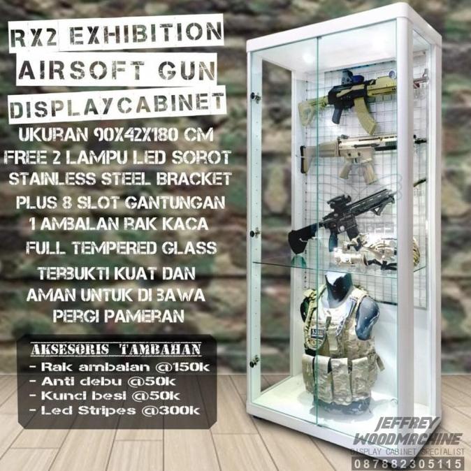 LEMARI AIR SOFT RAK PAJANG PAJANGAN RAM AIRSOFT SPRING PISTOL MARUI