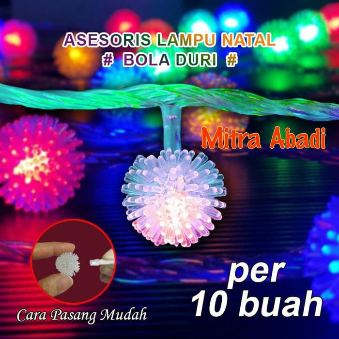 Aksesoris Hiasan Lampu Natal Model Bola Duri (1 SETT = 10 pcs)