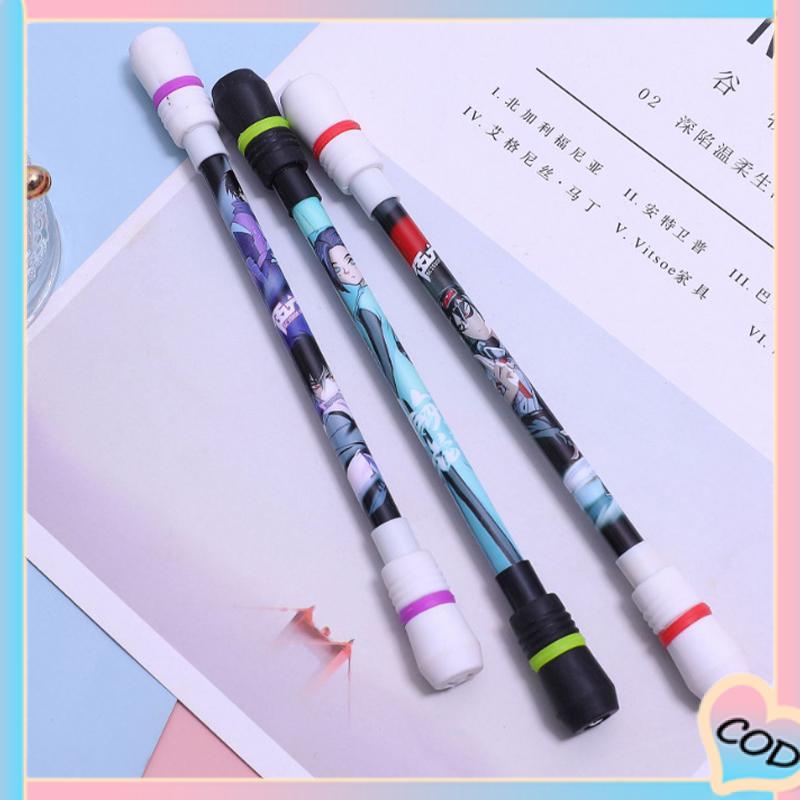 COD❤️ Anime Rotary Decompression Pen Siswa Dewasa Kompetisi Pena yang Dapat Ditulis-A.one