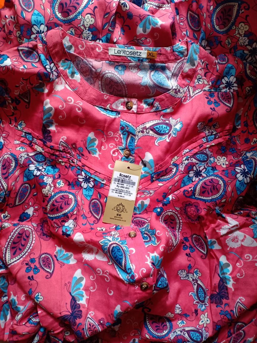 Lerosetz - Dress Wanita | Gamis Print Motif Batik Pinky