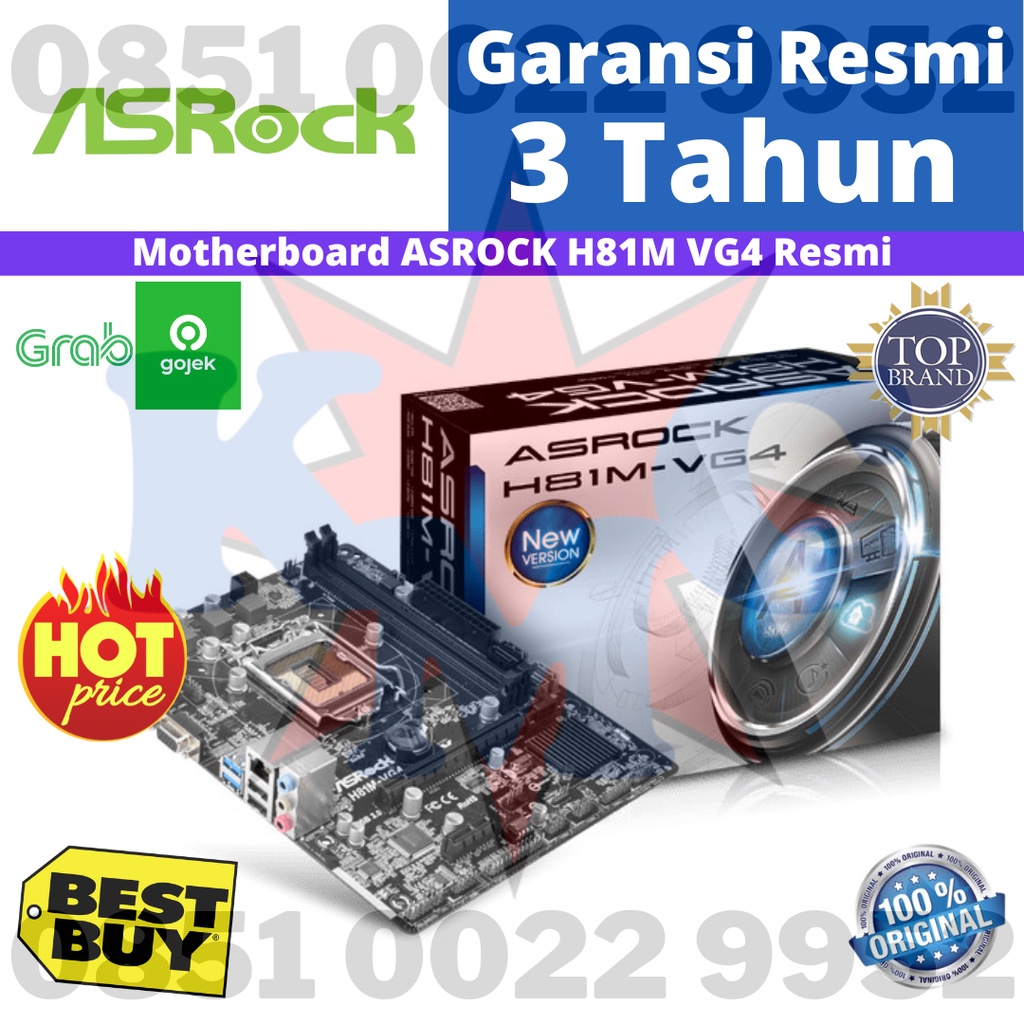 ASROCK MAINBOARD H81MVG4 H81M VG4 RESMI