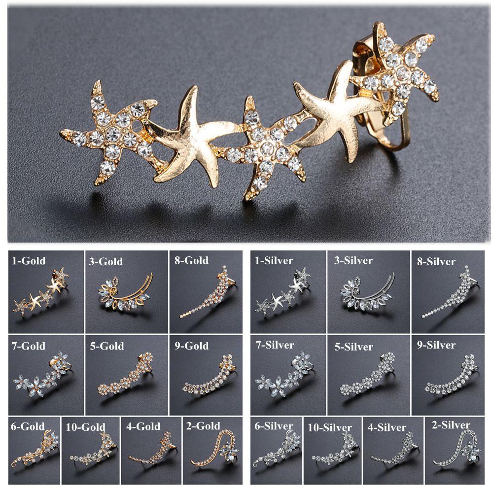 Lily 1PC Ear Wrap Cuff Earrings Aksesoris Fashion Hadiah Perhiasan Berlian Imitasi Klip Telinga