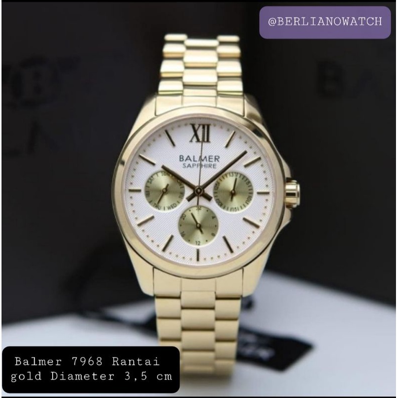 JAM TANGAN WANITA BALMER 7968 GOLD ORIGINAL GARANSI RESMI 1 TAHUN