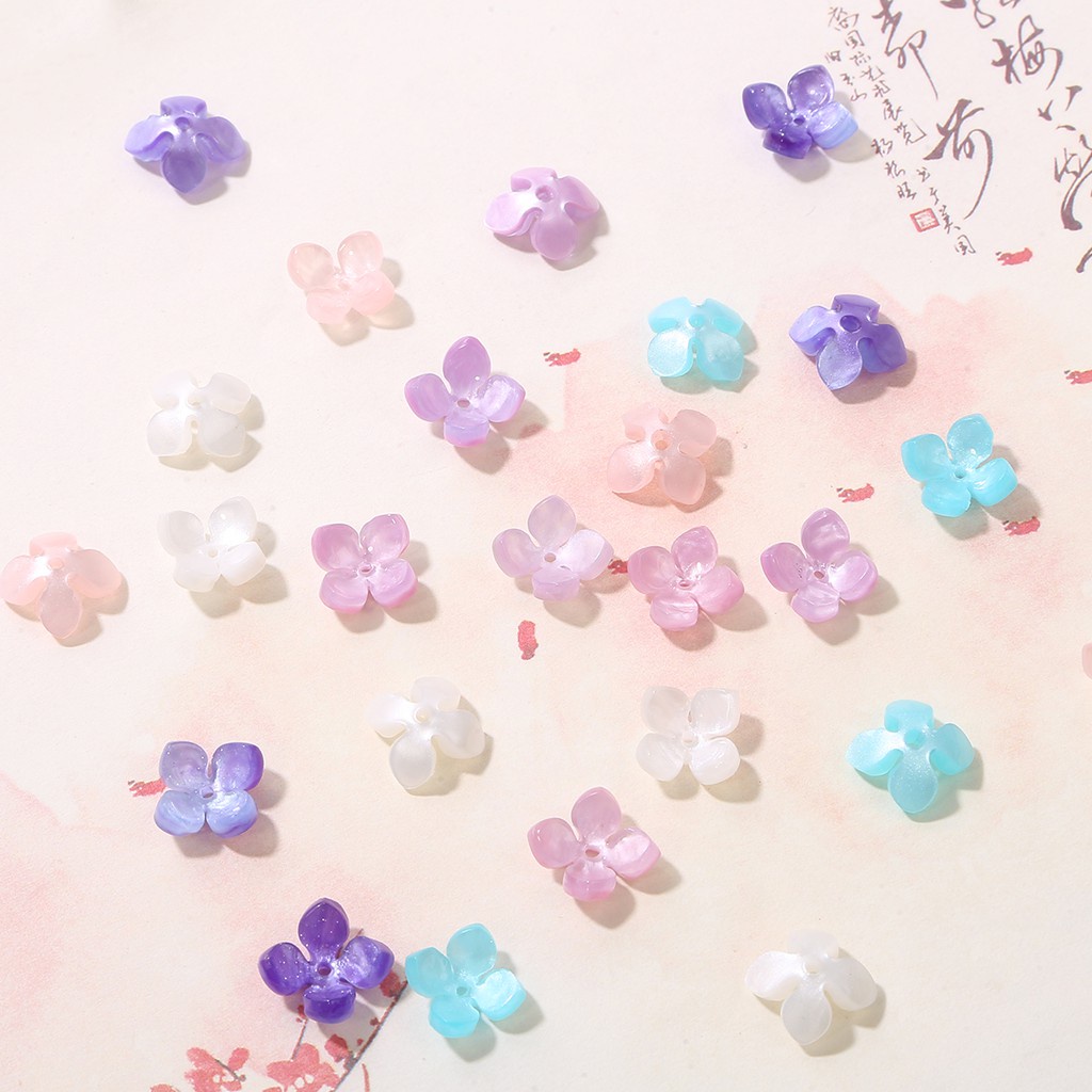 14mm1.5mm Fower Petals Lampwork Beads Pendant Charm Glass Beads DIY Bracelet Necklace For DIY Jewelry Making Hair Accessories