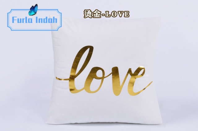 sarung bantal sofa gold putih Import 45×45cm